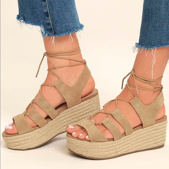 steve madden tie up wedges
